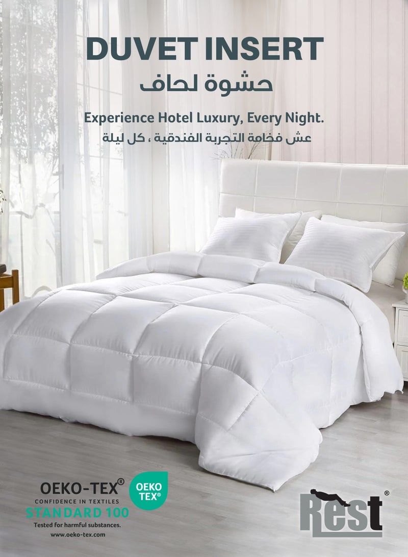 Rest لحاف مضاد للميكروبات من الألياف الدقيقة أبيض لجميع الفصول لحاف فاخر مخيط (135x220 سم) - Image 5